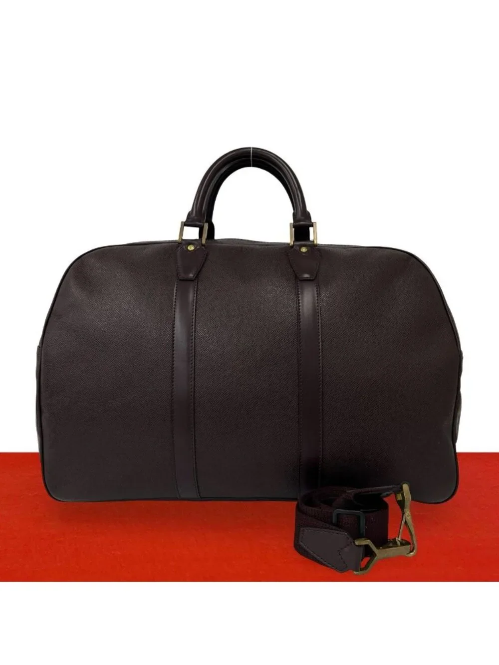 Louis Vuitton Vintage Kendal PM Taiga Leather 2-Way Boston Bag Acajou